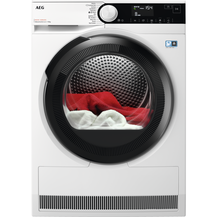 AEG 8000 Series sušilni stroj z s toplotno črpalko kapacitete 8 kg