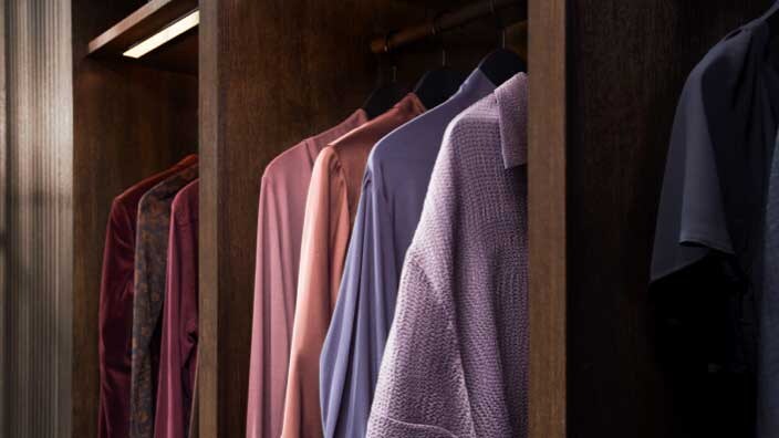 Clothes hanging on rack